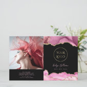 tweeledige brochure warme roze agate (Staand voorkant)