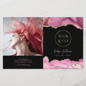 tweeledige brochure warme roze agate (Voorkant)