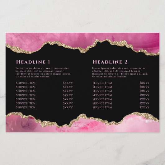 tweeledige brochure warme roze agate (Achterkant)