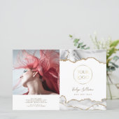 tweeledige brochure wit agate (Staand voorkant)