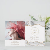 tweeledige brochure wit agate (Staand voorkant)