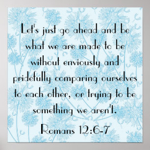 tweeledige herinnering Romans 12:6-7 Poster