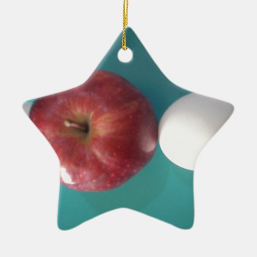 Tweelegige rode appel voor een pastei.JPG Keramisch Ornament (Voorkant)
