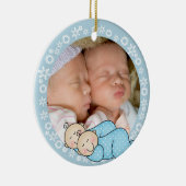 Tweeletterige kerstversiering keramisch ornament (Rechts)