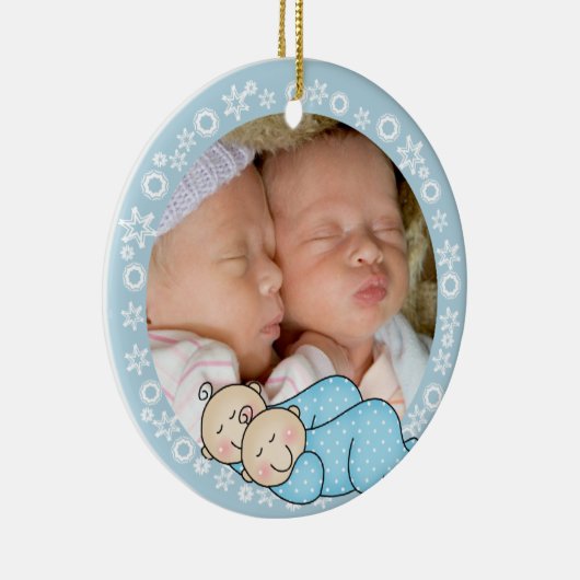 Tweeletterige kerstversiering keramisch ornament (Rechts)