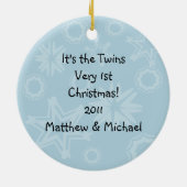 Tweeletterige kerstversiering keramisch ornament (Achterkant)