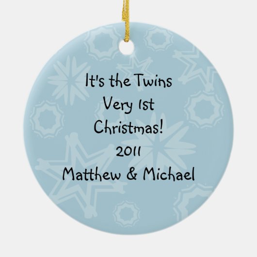 Tweeletterige kerstversiering keramisch ornament (Achterkant)