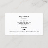 Tweeletterige zwart-wit hout visitekaartje (Achterkant)