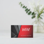 Tweelettermonogram | Abstracte achtergrond Visitekaartje (Staand voorkant)
