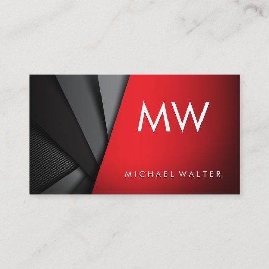 Tweelettermonogram | Abstracte achtergrond Visitekaartje (Voorkant)