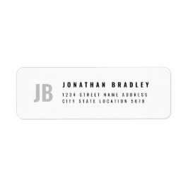 Tweelettermonogram Eenvoudige typografie Adres Etiket