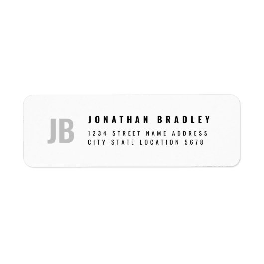 Tweelettermonogram Eenvoudige typografie Adres Etiket (Voorkant)