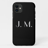 Tweeletterzwart-wit monogram Minimale Typografie Case-Mate iPhone Case (Achterkant)