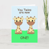 Tweeling 1e verjaardag Kaart (Voorkant)