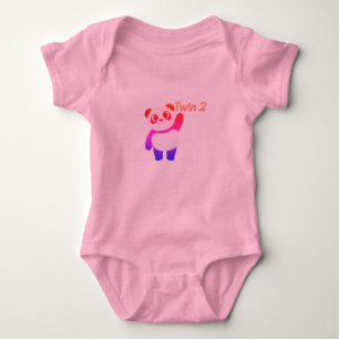 Tweeling 2 Cute Panda Baby Body   Pasgeboren Tweel Romper