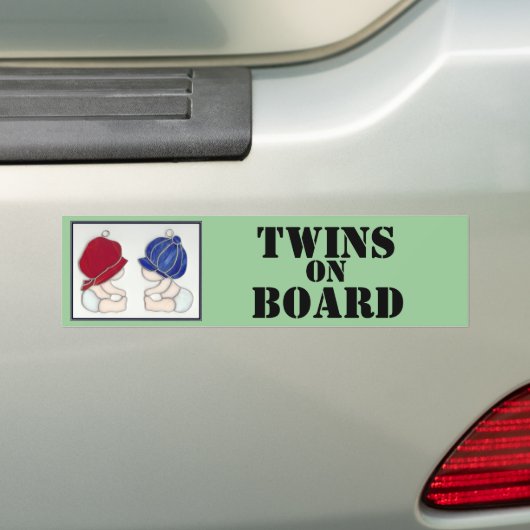 tweeling aan boord bumpersticker (Op auto)