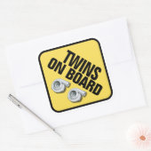 Tweeling aan boord - Twin Turbo Vierkante Sticker (Envelop)