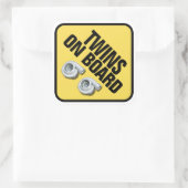 Tweeling aan boord - Twin Turbo Vierkante Sticker (Tas)