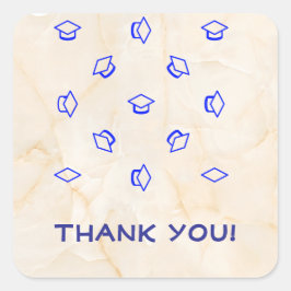 Tweeling afgestudeerden zeggen dank je wel vierkante sticker