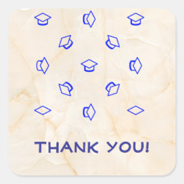 Tweeling afgestudeerden zeggen dank je wel vierkante sticker