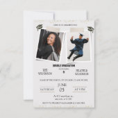 Tweeling afstudeeruitnodiging kaart (Voorkant)