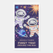 Tweeling Astronauten Eerste Reis Rond De Zon Ruimt Servet (Voorkant)