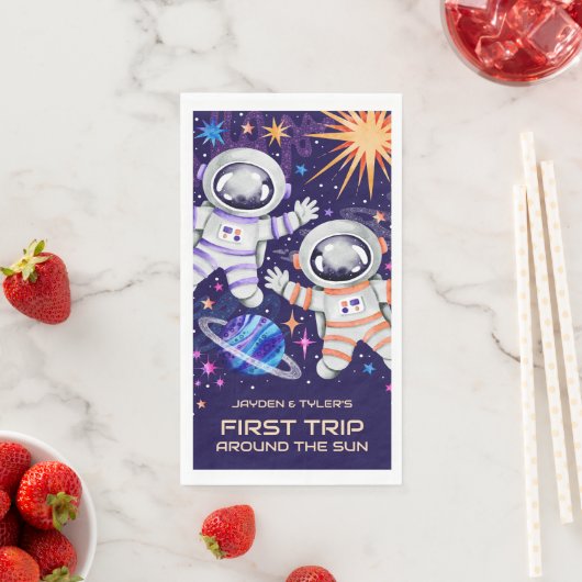 Tweeling Astronauten Eerste Reis Rond De Zon Ruimt Servet (Insitu)