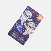 Tweeling Astronauten Eerste Reis Rond De Zon Ruimt Servet (Hoek)