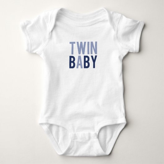 Tweeling Baby A Blauw Romper (Voorkant)