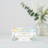 Tweeling Baby Boys Olifant Luier Raffle Ticket Informatiekaartje (Staand voorkant)