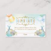 Tweeling Baby Boys Olifant Luier Raffle Ticket Informatiekaartje (Voorkant)