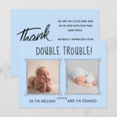 Tweeling baby geboorte aankondigingskaart, twee ke briefkaart (Voorkant / Achterkant)