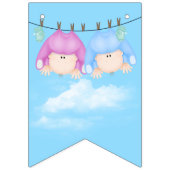 Tweeling Baby Goy en Meisje op de lijn Vlaggetjes (Eerste vlag)