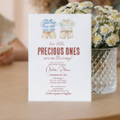 Tweeling baby jongen Schattige Baby shower Kaart