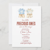 Tweeling baby jongen Schattige Baby shower Kaart (Voorkant)