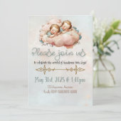 Tweeling baby jongens kaart (Staand voorkant)