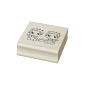 Tweeling Baby Jongens Kleur Me Rubberstempel (Stempel)