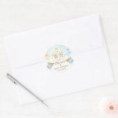 Tweeling Baby Jongens Knuffelberen Ballonnen Baby  Ronde Sticker (Envelop)