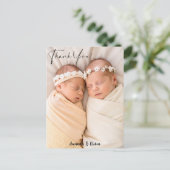 Tweeling Baby Meisje Dank U Verjaardag Postca Briefkaart (Staand voorkant)