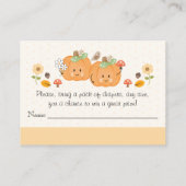 Tweeling Baby Meisje Pompoen Luier Raffle Ticket Informatiekaartje (Achterkant)