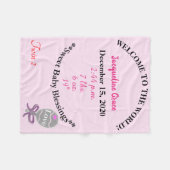 Tweeling Baby Meisje Roze Witte Baby Stats Fleece Deken (Voorkant (Horizontaal))