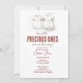 Tweeling baby meisje Schattige Baby shower Kaart (Voorkant)