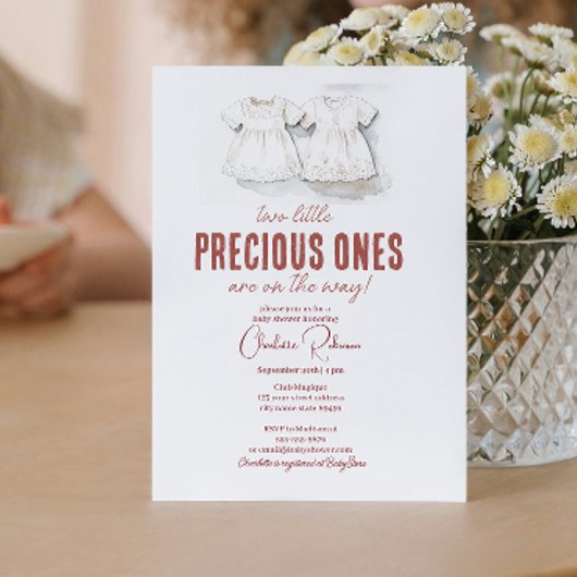 Tweeling baby meisje Schattige Baby shower Kaart