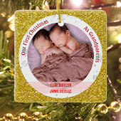 Tweeling Baby Meisjes 1e Kerstmis Als Grootouders  Keramisch Ornament