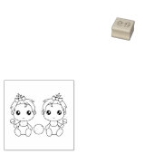Tweeling Baby Meisjes 1x1 Rubberstempel (Gestempeld)