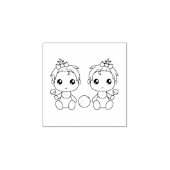 Tweeling Baby Meisjes 1x1 Rubberstempel (Afrduk)