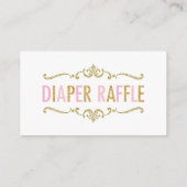 Tweeling Baby Meisjes Olifant Luier Raffle Ticket Informatiekaartje (Achterkant)