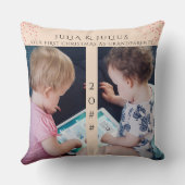 Tweeling Baby Naam Geboorte Statistieken Foto Coll Kussen (Achterkant)