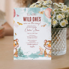 Tweeling Baby Schattige Twee tijgers Baby shower Kaart