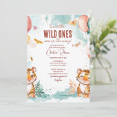 Tweeling Baby Schattige Twee tijgers Baby shower Kaart (Staand voorkant)